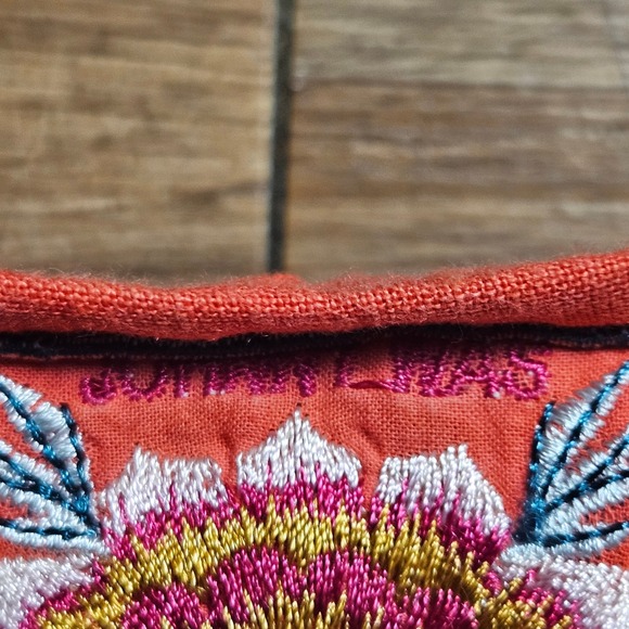 Johnny Was Maya Embroidered Linen Tie Neck Peasant Blouse Top XL Coastal Resort - Picture 3 of 6